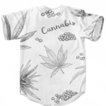 Cannabis Weed 420 Ganja Breezy Print White Baseball Jersey