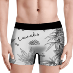 Cannabis Weed 420 Ganja Breezy Print White Men's Underwear