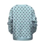 Caribbean Blue Trippy Marijuana Leaf Pattern Kids Sweater