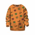 Cartoon Eyes Rastafari Colors Dope Orange Kids Sweatshirt