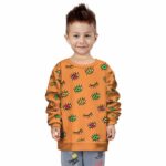 Cartoon Eyes Rastafari Colors Dope Orange Kids Sweatshirt