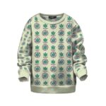 Cartoon Marijuana Cannabis Leaf Cream Kids Sweatshirt