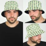 Cartoon Marijuana Cannabis Leaf Pattern Awesome Bucket Hat