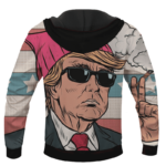 Cartooned Donald Trump Smoking Weed Pullover Hoodie