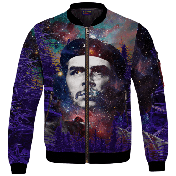 Che Guevara Cannabis Space Galaxy Farm Bomber Jacket
