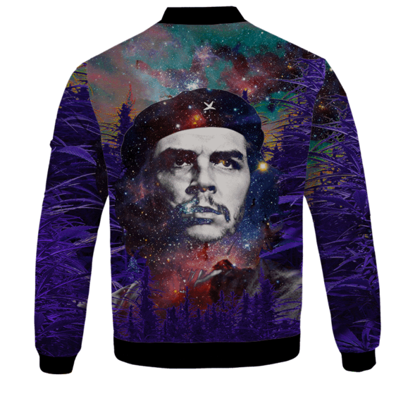 Che Guevara Cannabis Space Galaxy Farm Bomber Jacket - BACK