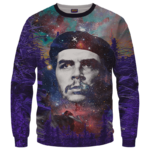 Che Guevara Cannabis Space Galaxy Farm Pullover Crewneck Sweatshirt