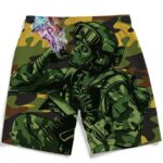 Badass Chilling Soldier Smoking Marijuana Men's Boardshorts