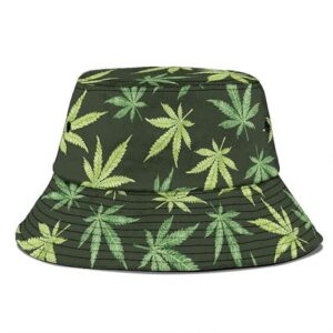 Classic Natural Cannabis Leaves Pattern Design Bucket Hat
