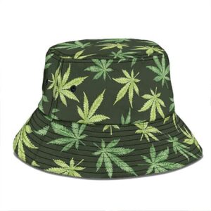Classic Natural Cannabis Leaves Pattern Design Bucket Hat