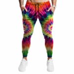 Classic Rainbow Colored Tie Dye Design Stylish 420 Joggers