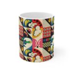 Classic Retro Style Trippy 420 Weed Pattern Coffee Mug
