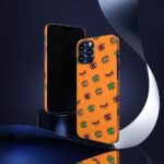 Classic Trippy Eyes Pattern Orange Cannabis iPhone 13 Case