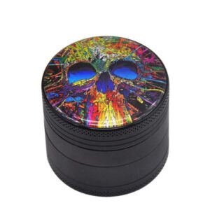 Colorful Abstract Skull Painting Art Weed Herb Grinder