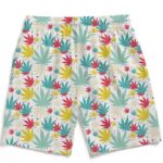 Bubbly Marijuana Weed Hemp Print Awesome Men's Beach Shorts