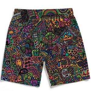 Colorful Psychedelic Marijuana Artwork 420 Weed Men's Shorts
