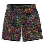 Colorful Psychedelic Marijuana Artwork 420 Weed Men's Shorts