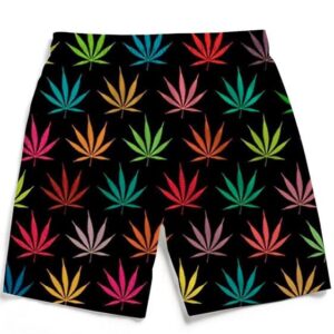 Colorful Rainbow Marijuana Pattern 420 Men's Boardshorts