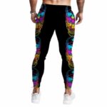 Colorful Trippy Skull Marijuana Art Black 420 Sweatpants