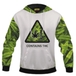 Contains THC Signage Awesome Marijuana Themed Hoodie