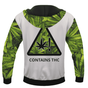 Contains THC Signage Awesome Marijuana Themed Hoodie