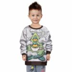 Cool 420 Ganja Bud Monster Cartoon Smoking Kids Sweater