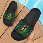 Cool Alien 420 Weed Cannabis Art Cartoon Style Slide Footwear