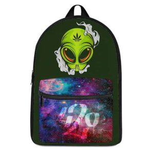 Cool Alien Smoking Weed Galaxy Design 420 Knapsack