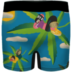 Cool Art Relaxing Teen on Marijuana Hemp 420 Weed Men's Boxers