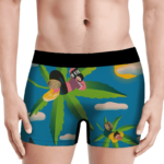 Cool Art Relaxing Teen on Marijuana Hemp 420 Weed Men's Boxers