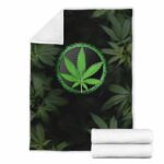 Cool Cannabis 3D Logo Realistic Weed Hemp Fleece Blanket