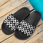 Cool Checkered Black & White 420 Marijuana Weed Slide Footwear