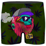 Cool Lion Head Smoking Blunt 420 Marijuana Men's Boxers