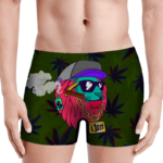 Cool Lion Head Smoking Blunt 420 Marijuana Men's Boxers