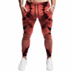 Cool Marijuana Leaves Tie Dye Artwork Orange Jogger Pants