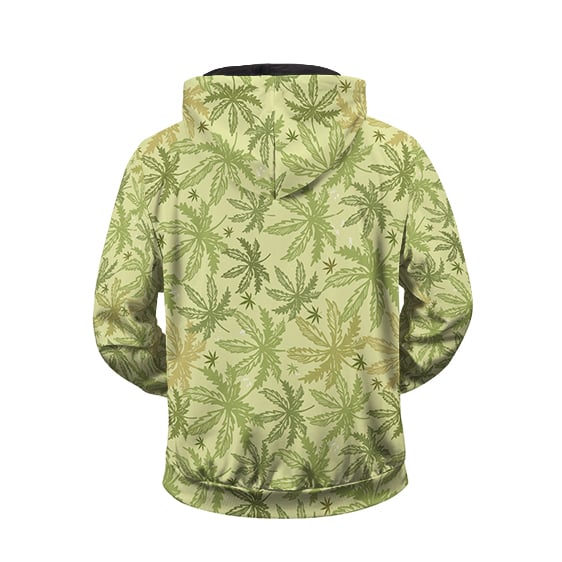 Cool Marijuana Weed Hemp Pattern Zip Up Hoodie Jacket