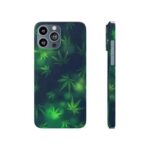 Cool Marijuana Weed Leaf Pattern Art Green iPhone 13 Case