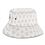 Cool Raccoon With Marijuana Outline Pattern Bucket Hat