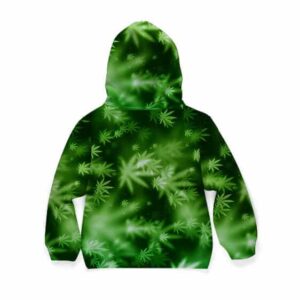 Cool Realistic Weed Leaves Overall Print 420 Kids Hoodie