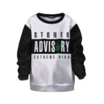 Cool Stoner Advisory Extremely High White Kids Sweatshirt