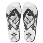 Cross Joint Symbol Marijuana Monochrome 420 Slippers