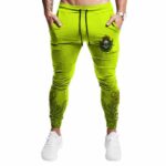 Crowned King Skull Cannabis Sativa Logo Green 420 Joggers
