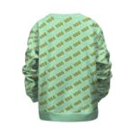 Cute 420 Cannabis Pattern Teal Green Kids Pullover Sweater