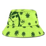 Cute Anime Girl Smoking Marijuana Joint Art Bucket Hat