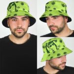 Cute Anime Girl Smoking Marijuana Joint Art Bucket Hat