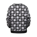 Cute Bong & Smoke Cartoon Pattern Black Kids Sweater