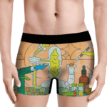 Cute Cartoon Dab Weed Chemistry Lab 420 Marijuana Men's Boxers