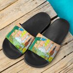 Cute Cartoon Dab Weed Chemistry Lab Marijuana Slide Footwear