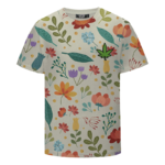 Cute Floral Pattern Marijuana Logo Summer Cool T-shirt