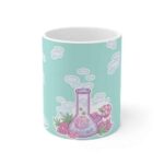 Cute Marijuana Weed Bong & Smoke Artwork Coffee Mug